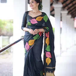 AMRUTKALA SAREES Zari Silk Blend Banarasi Saree-image-82