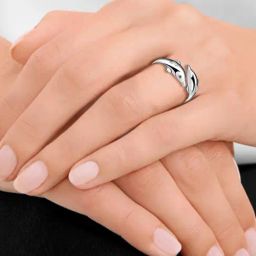 Peora Silver-Plated Metal Dolphin Ring-image-51