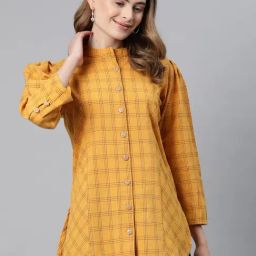 Cottinfab Yellow Checks Top-4
