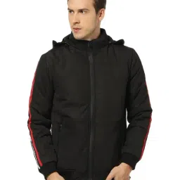 Campus Sutra Black Full Sleeves Hooded Jacket-25