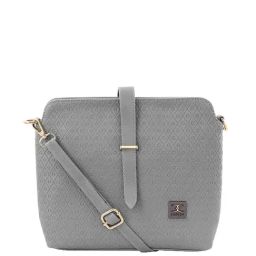 Esbeda Grey Textured Medium Sling  Handbag-image-58