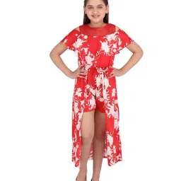 Cutecumber Kids Printed Red & White Dress-picture-45