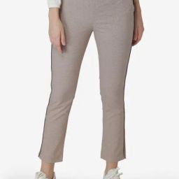 Mode by Red Tape Beige Regular fit Flat Front Trousers-image-3