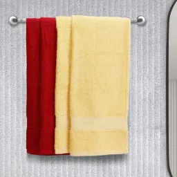 LORENA 100% Cotton Super-Soft Terry Towels -4pc Hand Towel (d`ross) solid-yellow/red-9
