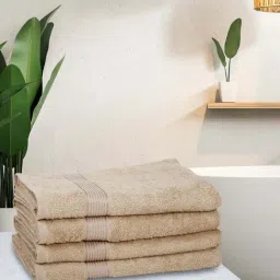 LORENA 100% Cotton Super-Soft Terry Towels -4pc Bath Towel (d`ross) solid-taupe-11