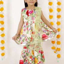 Little Bansi Kids Yellow Floral Print Suit Set-image-26