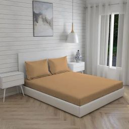Boutique Living Kalpavriksha Printed Brown 300 TC Cotton King Bed Sheet with 2 Pillow Covers-image-97