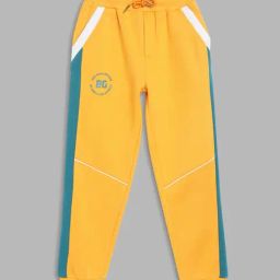 Blue Giraffe Kids Yellow & Teal Blue Color Block Joggers-image-128