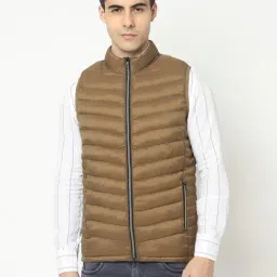 Crimsoune Club Brown Regular Fit Mock Collar Puffer Jacket-picture-34
