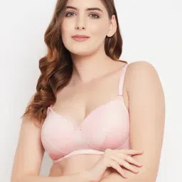 Clovia Light Pink Full Coverage Non-Wired T-Shirt Bra-picture-6