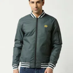 Dragon Hill Green Relaxed Fit Bomber Jacket-picture-2