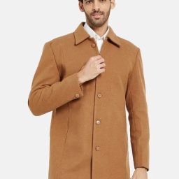 Mettle Tan Brown Regular Fit Overcoat-image-39