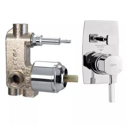 CERA GAYLE Diverter Single Lever Exposed Part + Concealed Part Wall Mount Chrome, F1014711+F4020101-21