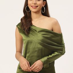 DODO & MOA women's Green One Shoulder Top-picture-32