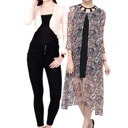 SCORPIUS Women Pack of 2 Open Front Shrugs-10