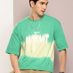 Kook N Keech Tie and Dye Drop-Shoulder Sleeves Pure Cotton Oversized T-shirt-image-48