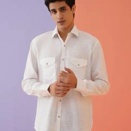 Indian Needle White Cotton Regular fit Shirt-image-32