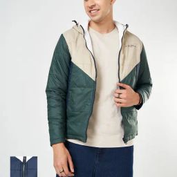 People By Pantaloons Bistro Green Regular Fit Colorblock Jacket-image-6