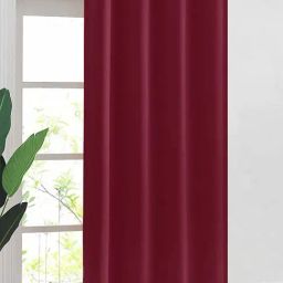 Urban Space Burgundy Cotton Black Out Long Door Curtain - Set of 2-image-25