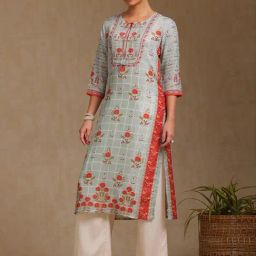 Soch Sap Green Regular Fit Printed Kurtas image 4
