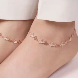 Zavya Butterfly Rose Gold Plated Embraced 925 Sterling Silver Anklet-image-50
