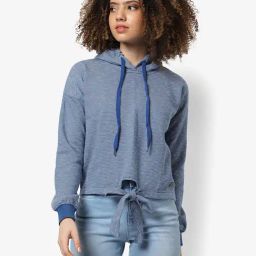 Campus Sutra Blue Cotton Striped Hoodie-picture-10
