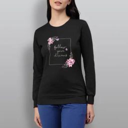 Lyra Black Cotton Printed Sweatshirt-image-0