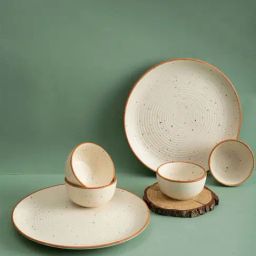 Urban Space Natural Beige Ceramic Dinner Set-image-59