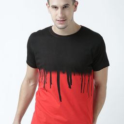 Huetrap Men Red & Black Printed Round Neck T-shirt-image-73