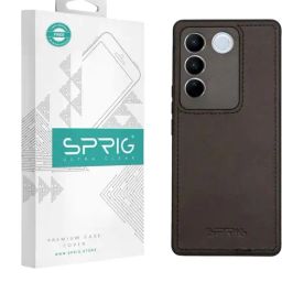 Sprig Matte Leather Back Cover for Vivo V27 Pro 5G (Black)-image-88