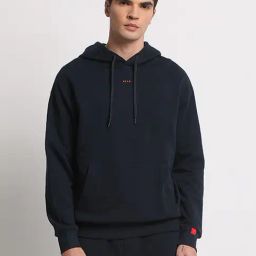 The Bear House Blue Cotton Regular Fit Hooded Sweatshirt-image-37