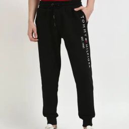 Tommy Hilfiger Dark Sable Cotton Regular Fit Logo Printed Joggers-image-23