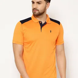 EPPE Men Orange Solid Polo Collar T-shirt-image-19
