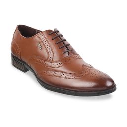 Metro Men Tan Brown Leather Formal Shoes-image-76