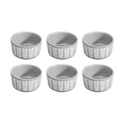 Nestasia Grey Floral Ceramic Serving Bowl Set of 6 (200 ml)-24