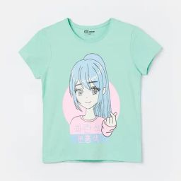 Fame Forever by Lifestyle Kids Sage Printed Regular Fit T-Shirt-image-66