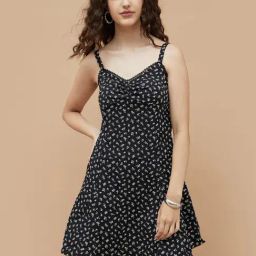 Ginger Black Regular Fit Floral Print Dress-37