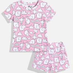 Eteenz Girls Animal Graphic Print T-shirt with Shorts-image-66