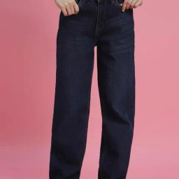 Forever 21 Navy Cotton Mid Rise Jeans-picture-3