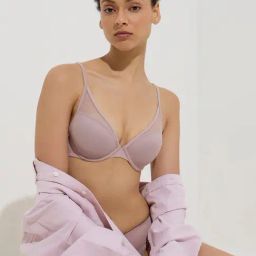 Wunderlove by Westside Mauve Mesh Detailed Under-Wired Bra-24
