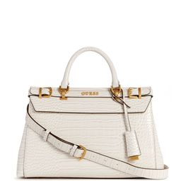 GUESS Croc Textured Structured Handheld Bag with Buckle Detail image 1