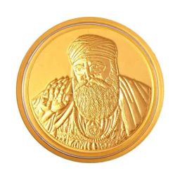 P.C. Chandra Jewellers Guru Nanak-Inscribed 24k (999) 0.5gm Yellow Gold Foil Coin-64