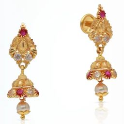 Malabar Gold and Diamonds 22k (916) BIS Hallmark Yellow Gold Jhumki Earrings for Women-image-30