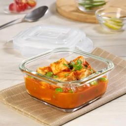 Borosil Transparent 320ml Borosilicate Glass Round Container-picture-9