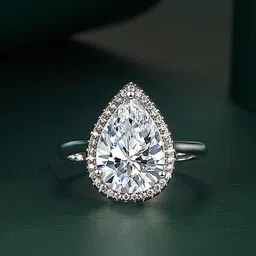 Designs & You Silver Plated CZ Studded Finger Ring-57