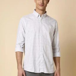 Allen Solly White Regular Fit Checks Shirt-image-96
