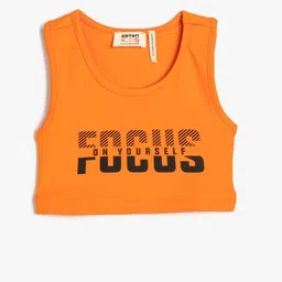 Koton Girls Typography Print Top-image-32
