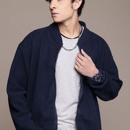 The Roadster Lifestyle Co. Stand Collar Fleece Sweatshirt-image-29
