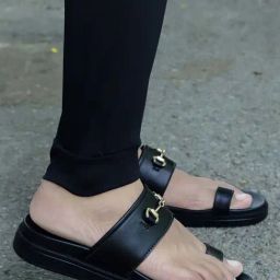 Eego Italy Men's Black Toe Ring Sandals-image-97