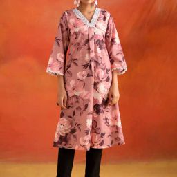 Jaipur Kurti Peach Printed A-Line Kurta-picture-48
